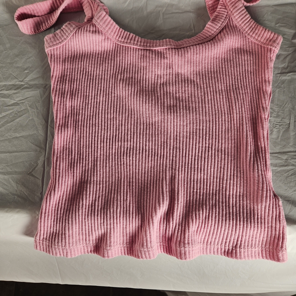 SUPRE Pink Ribbed Tank Top